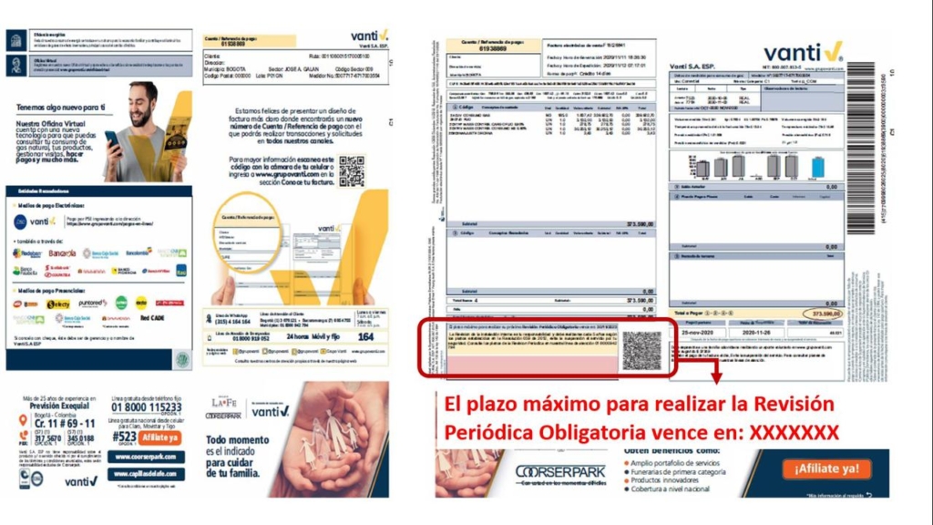 Factura vanti guia del gas